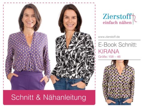 Bluse Mit Kellerfalte KIRANA Gr 158 Damengr 46 Zierstoff