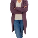 Schnittmuster Jacke Tino Cardigan mauve lang Strickjacke 1