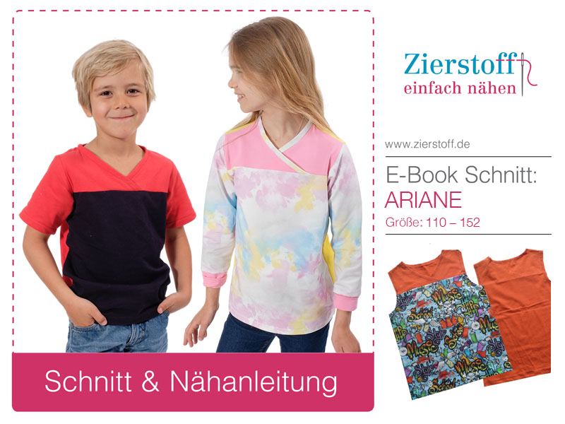 Shirt mit Wickeloptik – Ariane für Kinder – optimiert