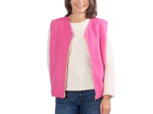Schnittmuster Weste Nafia Wolle Walk Pink