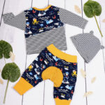 Schnittmuster Shirt Rajan Babyhose Lou Piratenestoff - 6