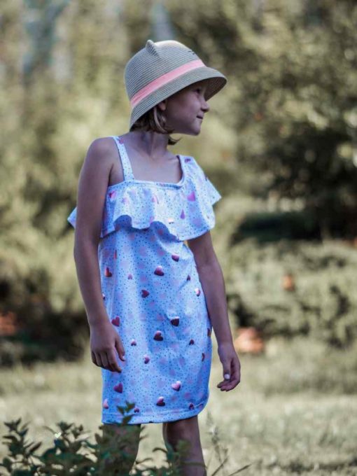 SOLOCETE Mädchen Sommerkleid – ärmellos Mit Cold Shoulder, Rüschen, Midilänge (Größen 8-14)