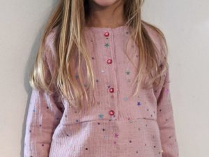 Schnittmuster Bluse Justine Gauze Stoff Kinderbluse Zierstoff1