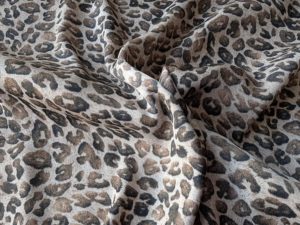Viskose Satin Leo Beige Schwarz