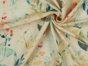 Viskose, Blumen auf Beige / Vanille – Bild 4