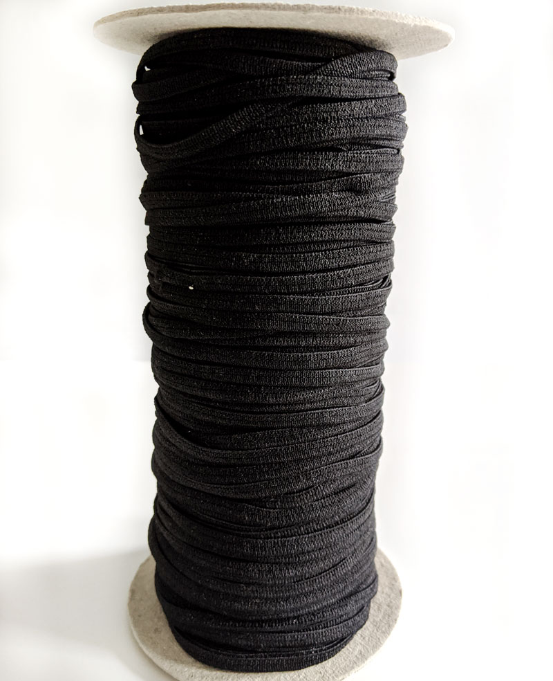10 Meter Gummiband rund schwarz  2,2 mm breit für Masken Maske Behelfsmaske 