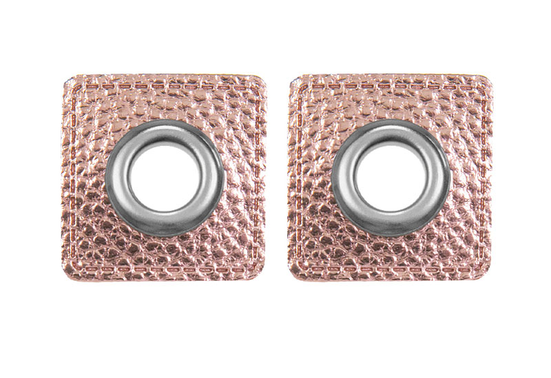Ösen Patches für Kordeln Lederimitat - Rosa Metallic