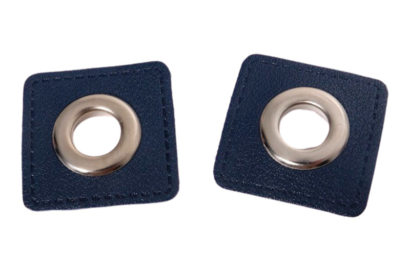 Ösen Patches für Kordeln Lederimitat - Marine