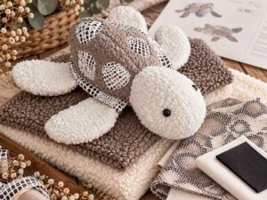 Stoffpaket Schildkröte Romea / Stoff für 2 Kuscheltiere - Natur / Braun mit Schlangenleder