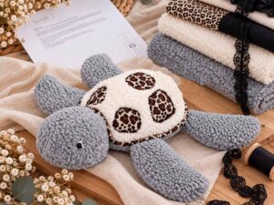 Stoffpaket Schildkröte Romea / Stoff für 2 Kuscheltiere - Grau Leo