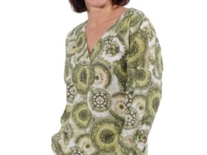 Schnittmuster Bluse Peggy Viskose Batik Grün