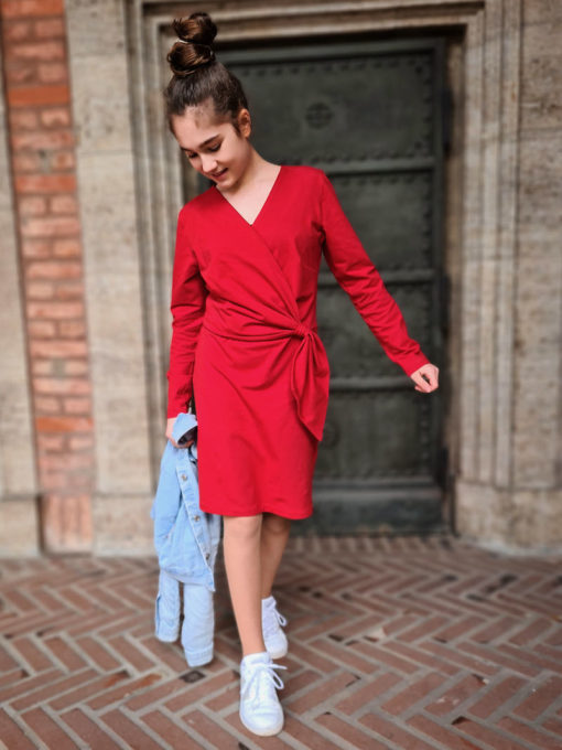 Schnittmuster Kleid Adelina Kinder Jersey Rot - 4
