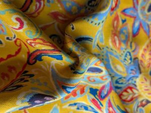 Viskose Crepe bunt - Paisley gelb