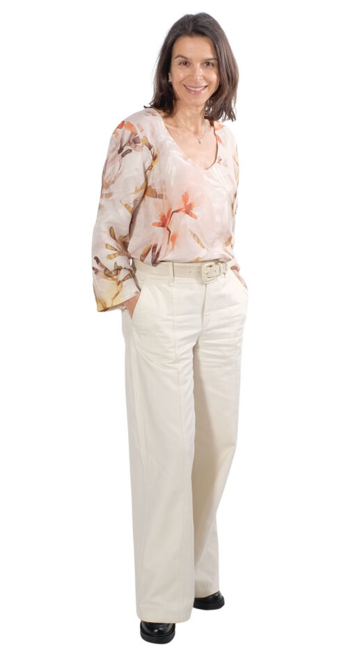 Schnittmuster Bluse Felia Leinen Blumen