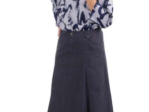 Baumwollstoff, Schrift mit Streifen Marine / Weiß – Bild 2