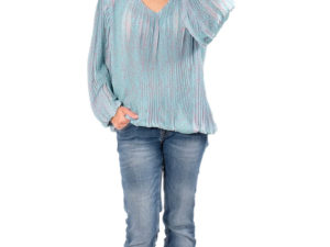 Schnittmuster_Bluse_Felia Plissee blau