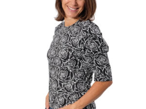 Schnittmuster Shirt Magdalena Schwarz Blumen Jersey