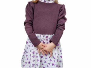 Schnittmuster Kleid Tabitha Waffelstrick stoff mauve - 1