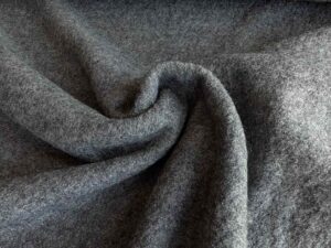 Woll Boucle Stoff, unifarben Grau