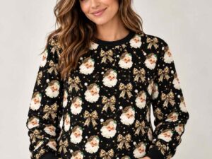 Sweatshirtstoff, Weihnachten, Xmas, Weihnachtsmann Leo – Bild 2