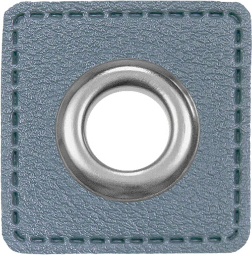 Ösen Patches für Kordeln Lederimitat - Blau