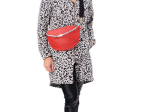 Schittmuster Crossbag Tarika Leder Strauss Rot 1