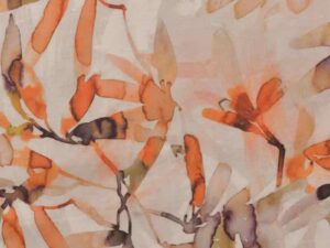 Leinen Cupro Blumen Beige Braun - 1