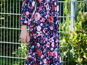 Schnittmuster Wickelkleid Liane Jersey Blumen - 3