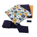 Stoffpaket Prilblumen Blau Senf Mint