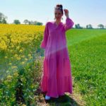 Boho Kleid Musselin Stoff Pink unifarben Francesca nähen - 8