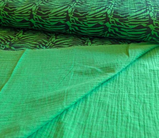 Musselin Zebra Blumen Pink Grün Blau - 2