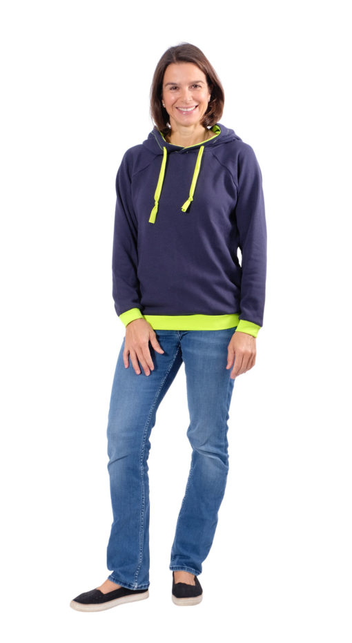 Schnittmuster Strick Shirt Hedi Marine Neon Gelb