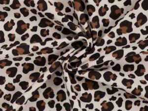 Sweatshirtstoff - Sommersweat Leomusterung Beige Braun