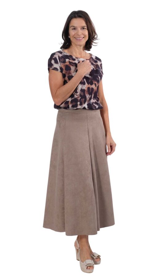 Schnittmuster Rock Sally Suede Beige