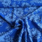 208710-6 Polyester Chiffon Blau Blumen - 1