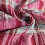 4391-001 Musselin Baumwoll Stoff, Karo Pink Rosa - 1