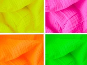 Musselin, kräftige Sommerfarben “neon” Style – 4 Farben