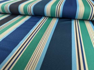 Hochelastischer Slinky – breite Streifen Blau / Grün / Schwarz