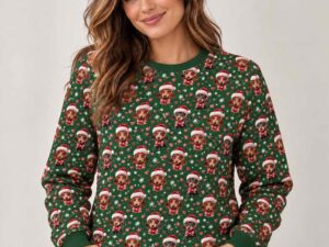 Sweatshirtstoff, Weihnachten, Xmas, Dackelmotiv – Bild 2