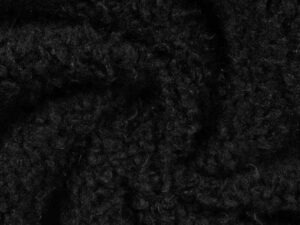 Fake Fur, Flauschstoff Schwarz Curly Fake Fur