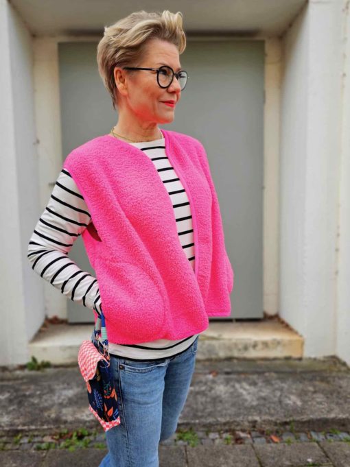 Schnittmuster Weste Fritzi Nike Polina Teddy Neon - 7