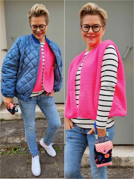 Schnittmuster Weste Fritzi Nike Polina Teddy Neon - 7