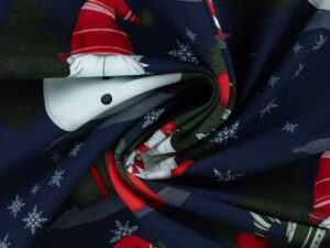 Sweatshirtstoff, Weihnachten, Wichtel auf Marine – Bild 3