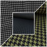 jacquard Hahnentritt Meterware grau schwarz - 1