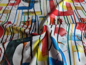 Sweatshirtstoff, French Terry, Sommersweat, bunte Musterung – Digitaldruck