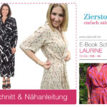 Schnittmuster Kleid Laurine viskose Schwarz Weiß - 1