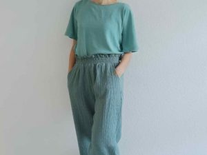 Hose Frieke Musselin Mint Türkis Sommerhose - 1