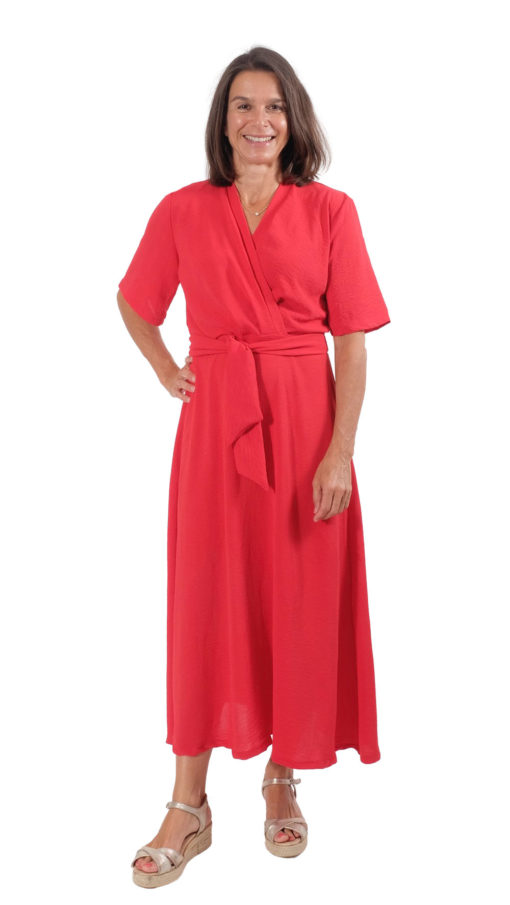 Kleid Marianne Schnittmuster Peach Damen rot