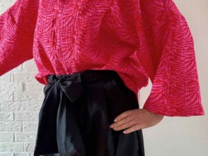 Schnittmuster Nilam Bluse Musselin Pink Rot - 1