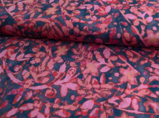 Baumwoll Stretch Blumen - 11737-rot